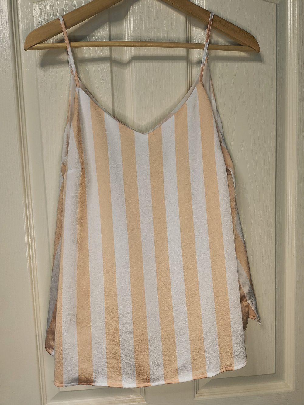 Apt. 9 Peach and White Vertical Stripe Camisole